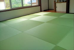 琉球畳（和紙製めせきいぐさ施行例）